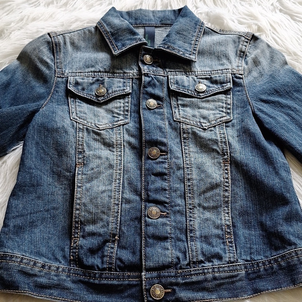 BENETTON JEANS Kids Snap Front Denim Jacket Size (M 7/8) - Picture 4 of 15